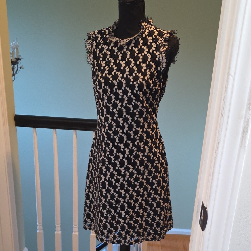 Fun Black and Cream Lace Dress